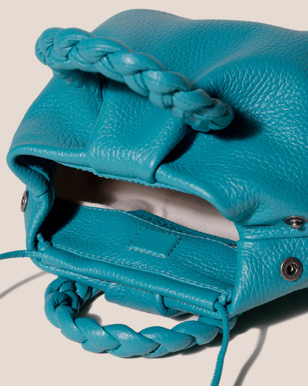 BOMBON GRAINY - Plaited-handle Leather Handbag