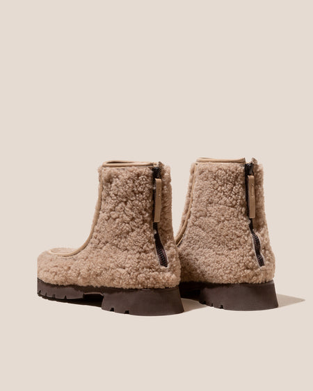 ARMENTA LOW ZIPPED CURLY SHEARLING - Back Zip Low-calf Boot