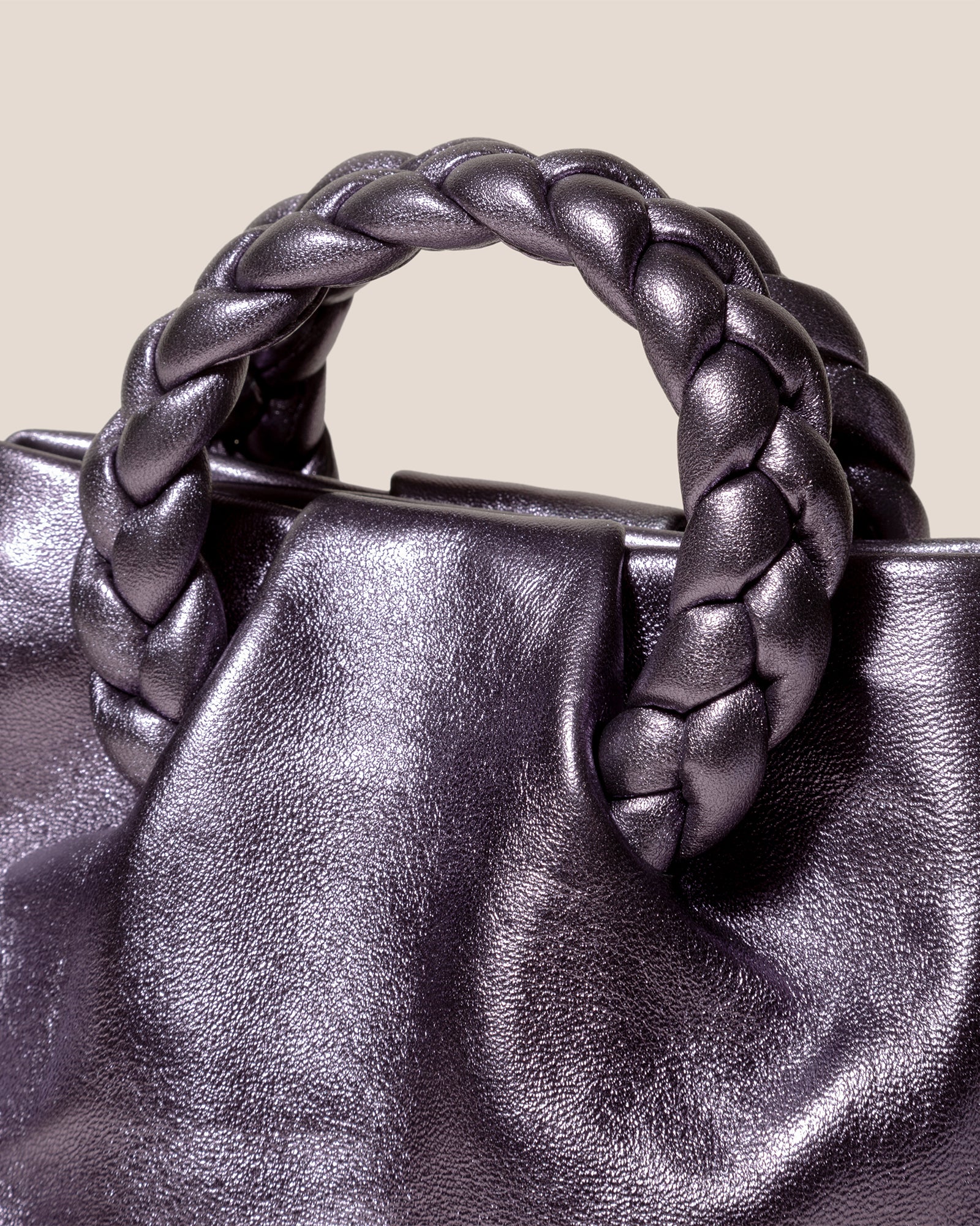 BOMBON GRAINY - Small Plaited-handle Leather Crossbody Bag – Hereu Studio