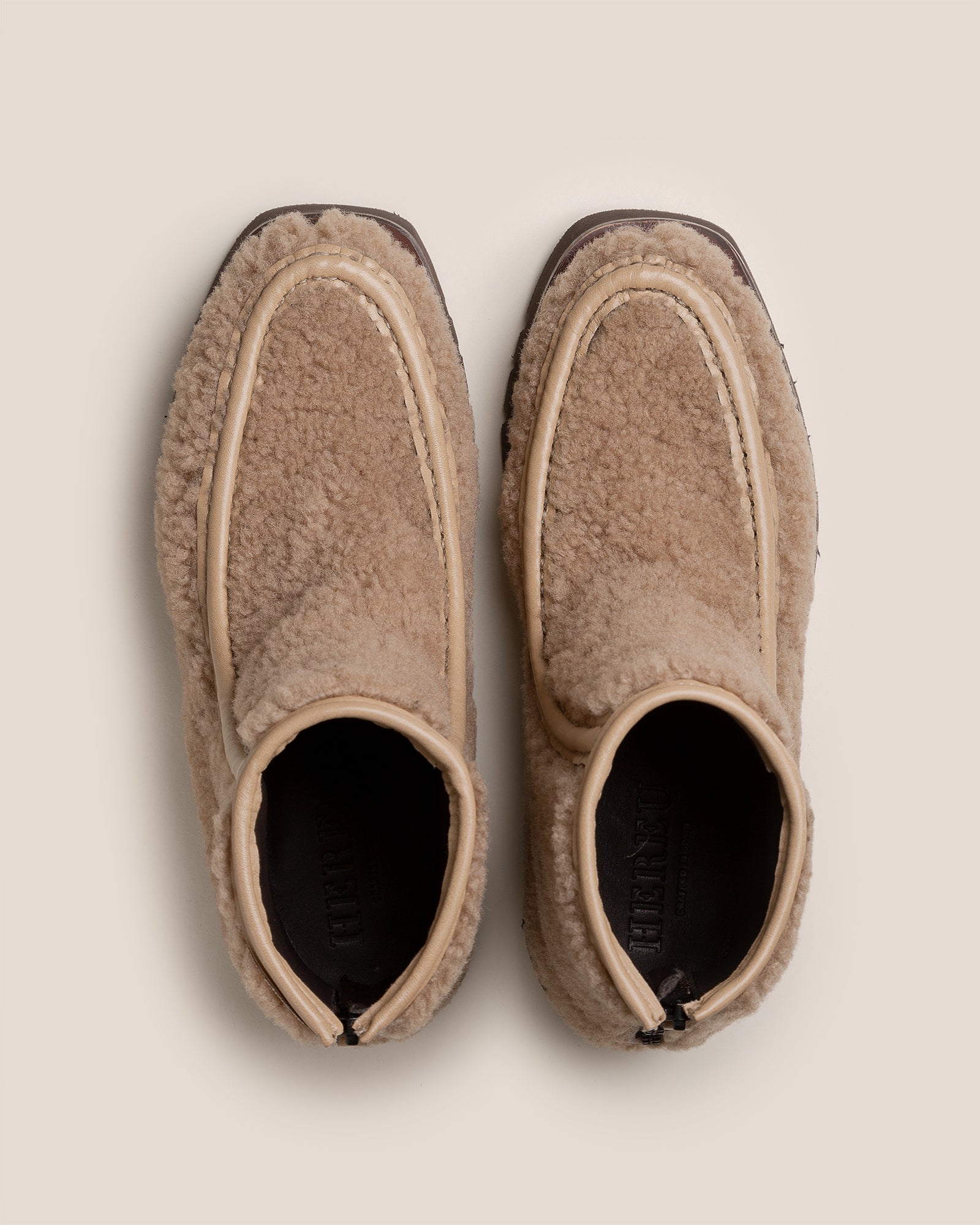 Hereu ARMENTA LOW BOOTS ブーツ ARMENTA LOW ZIPPED CURLY SHEARLING - Back Zip Low-calf Boot
