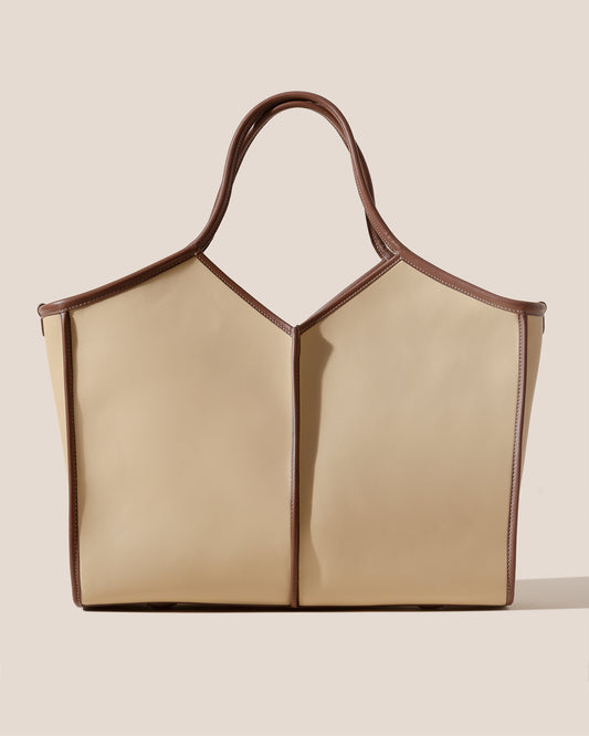 CALELLA SQUARED MEDIUM LEATHER - Leather-trimmed Tote Bag