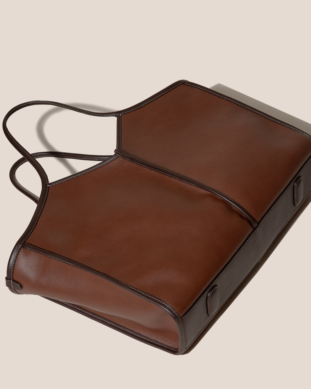 CALELLA SQUARED MEDIUM LEATHER - Leather-trimmed Tote Bag