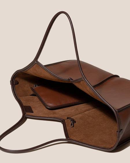 CALELLA SQUARED MEDIUM LEATHER - Leather-trimmed Tote Bag