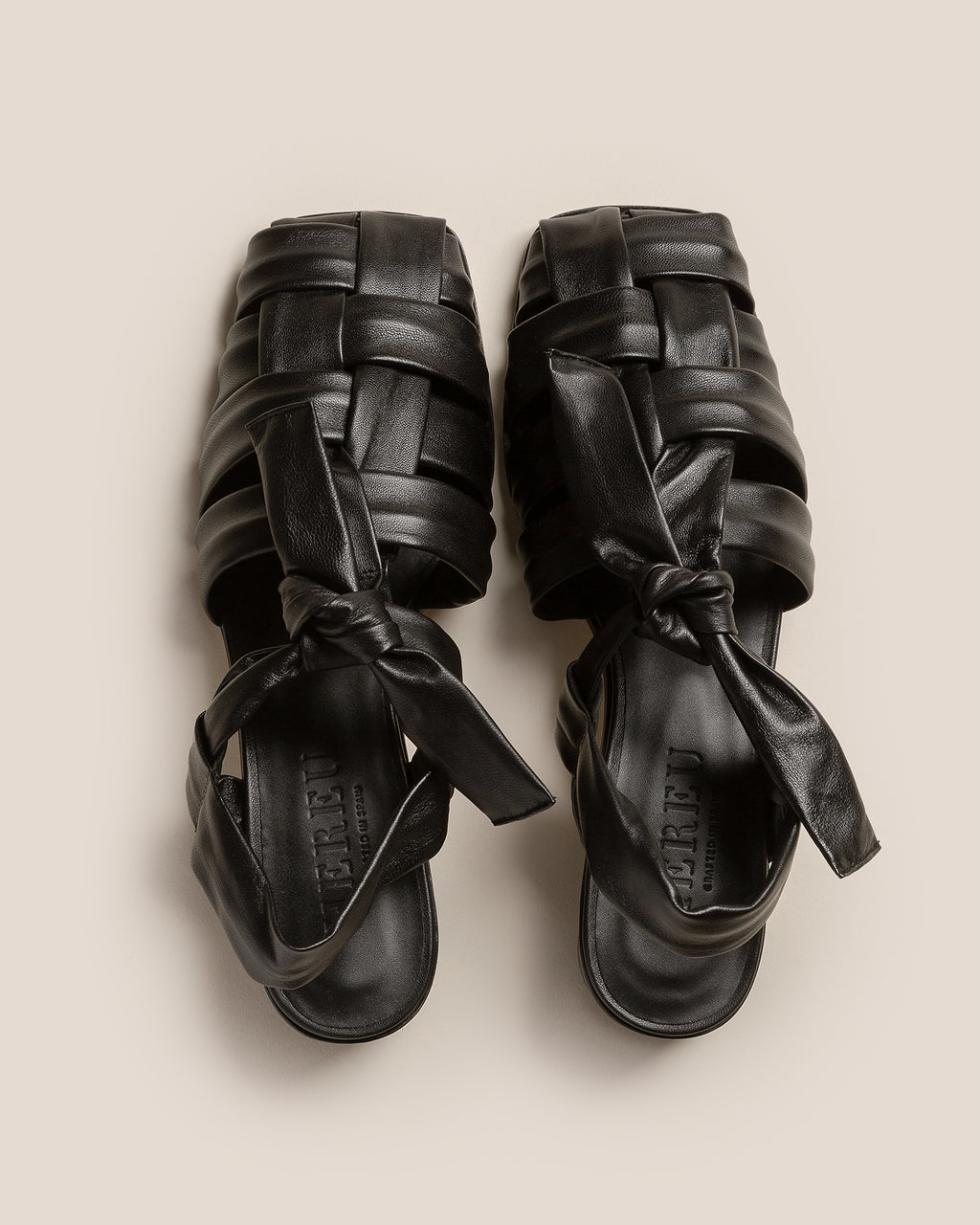BENA HEELED - Interwoven Knotted T-bar Heeled Sandal