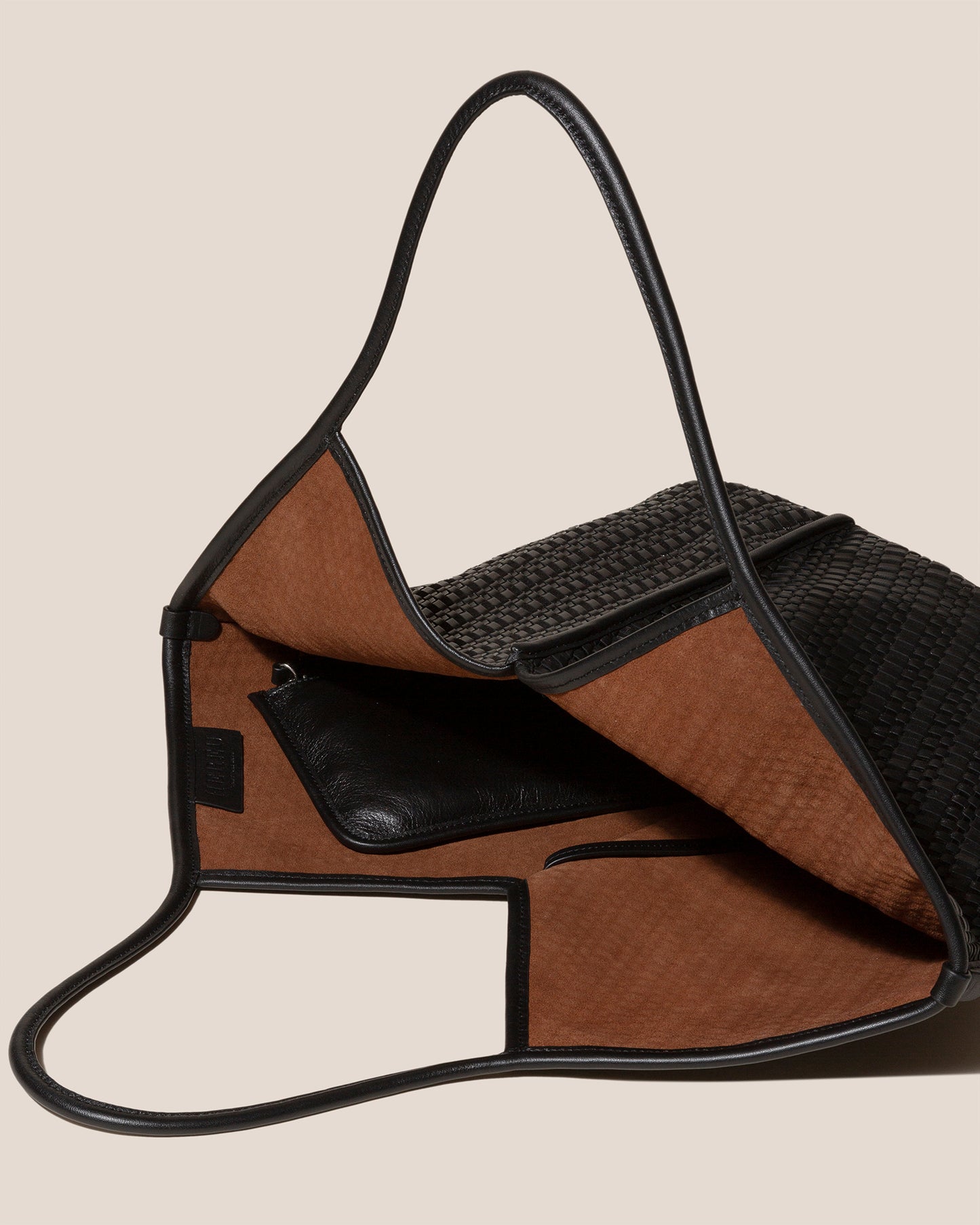 CALELLA WOVEN - Leather-trimmed Tote Bag