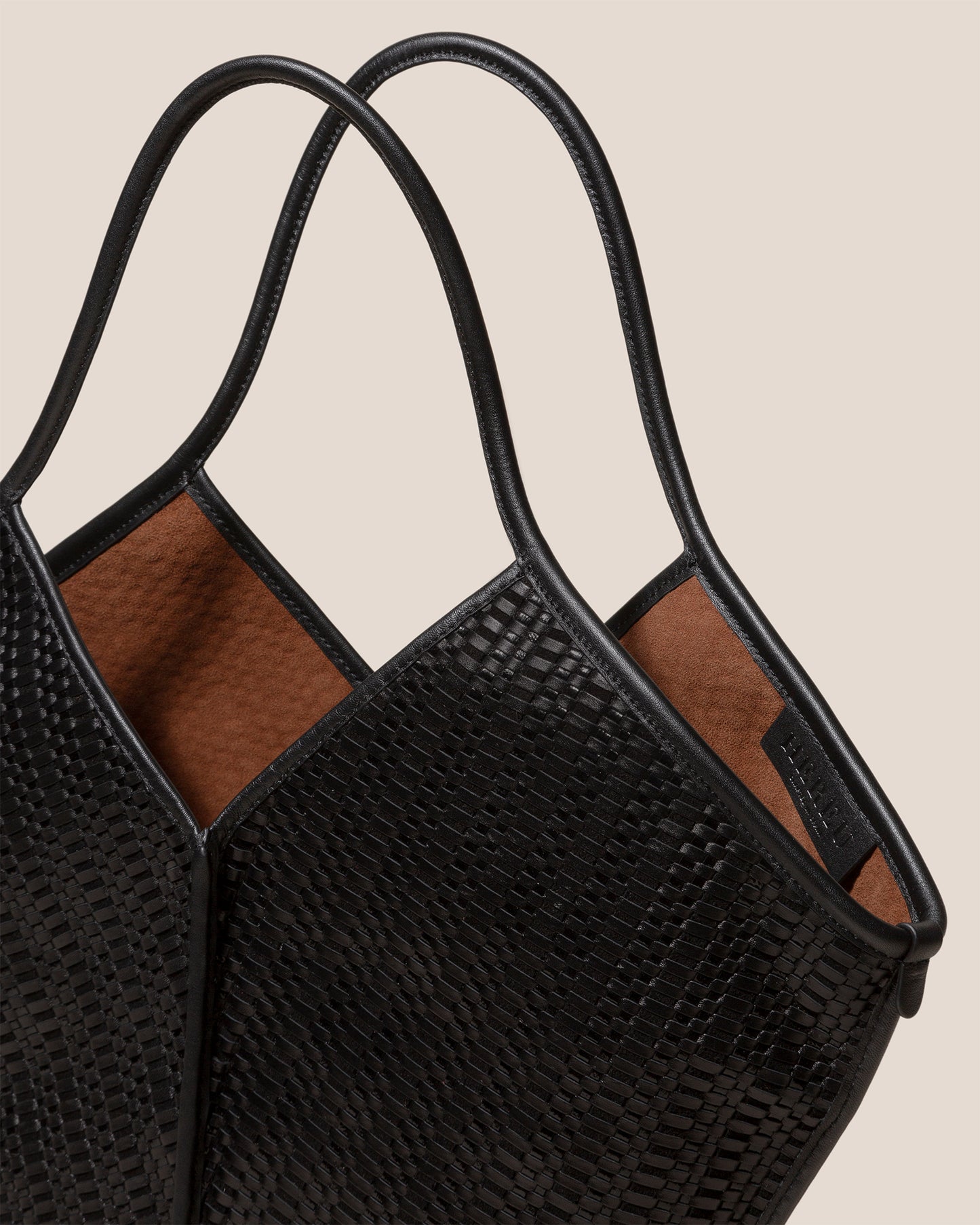 CALELLA WOVEN - Leather-trimmed Tote Bag