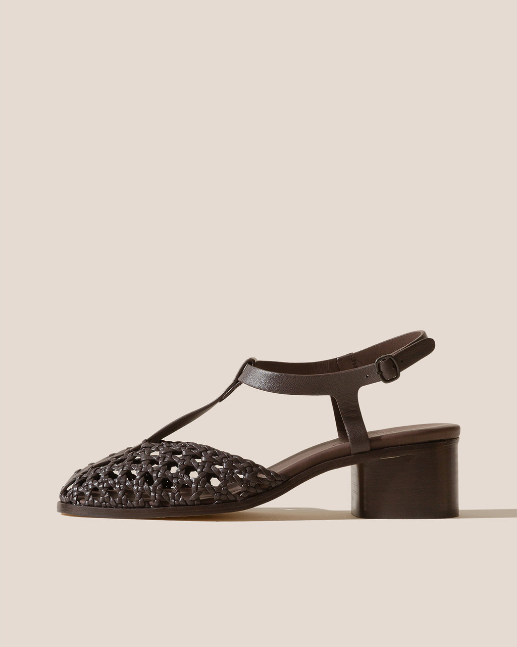 GABIA - Heeled Woven T-bar Sandal