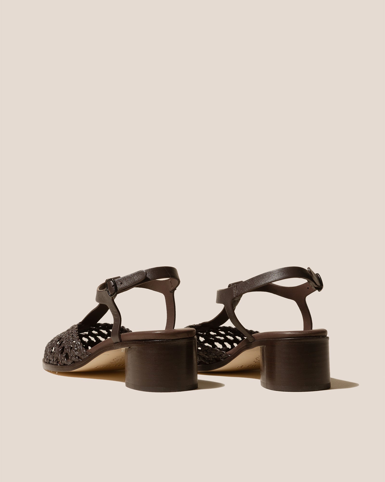 GABIA - Heeled Woven T-bar Sandal