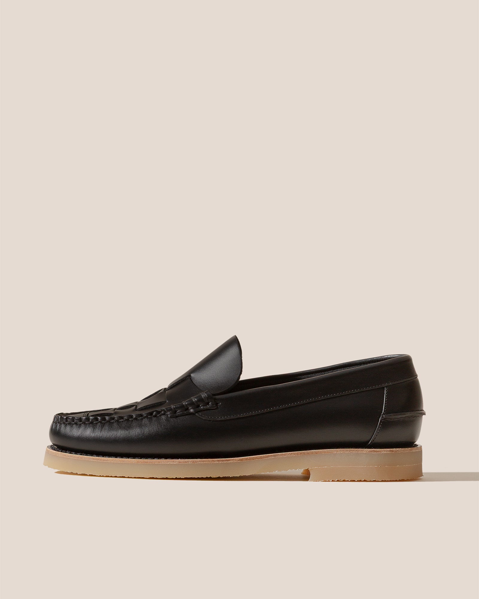 NOMBELA RUBBER VEG TAN - Men's Interwoven Detail Slip-On Loafer