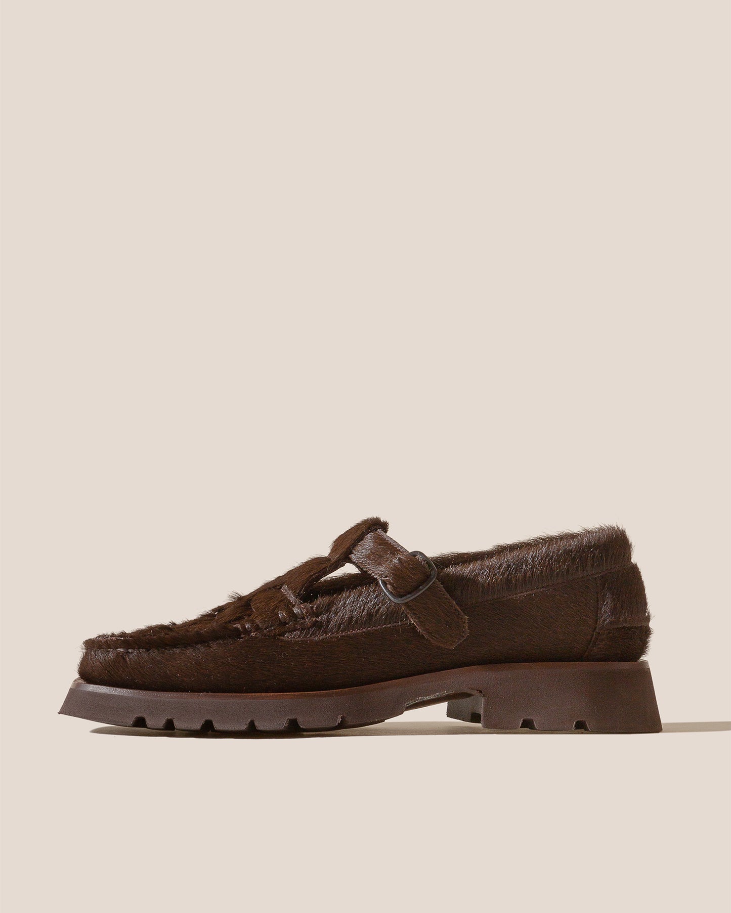 SOLLER SPORT CALF HAIR - Tread Sole T-Bar Loafer