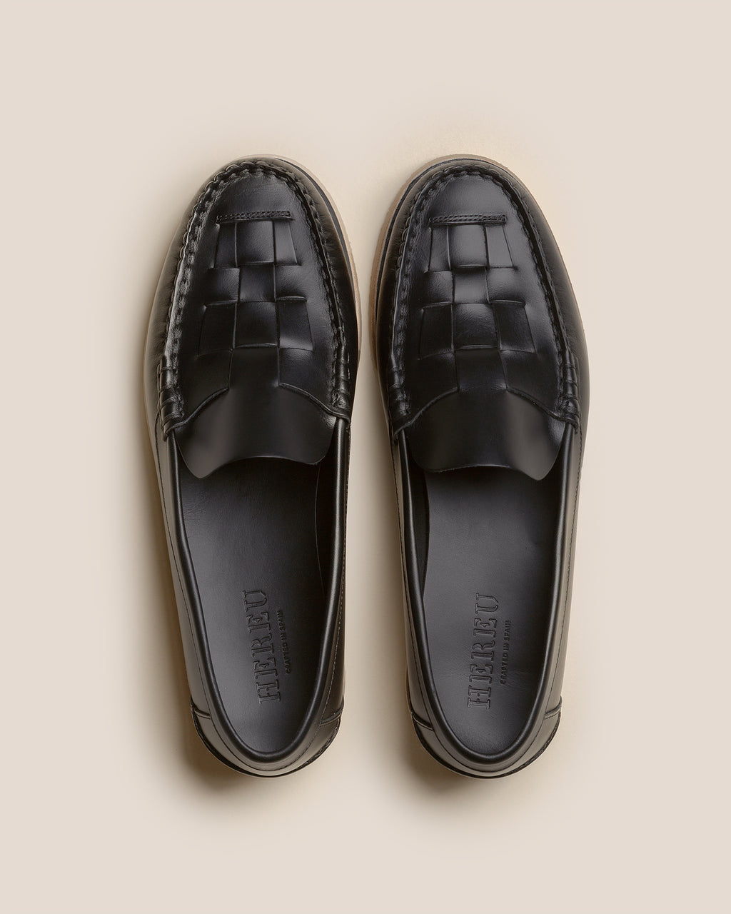 NOMBELA RUBBER VEG TAN - Men's Interwoven Detail Slip-On Loafer