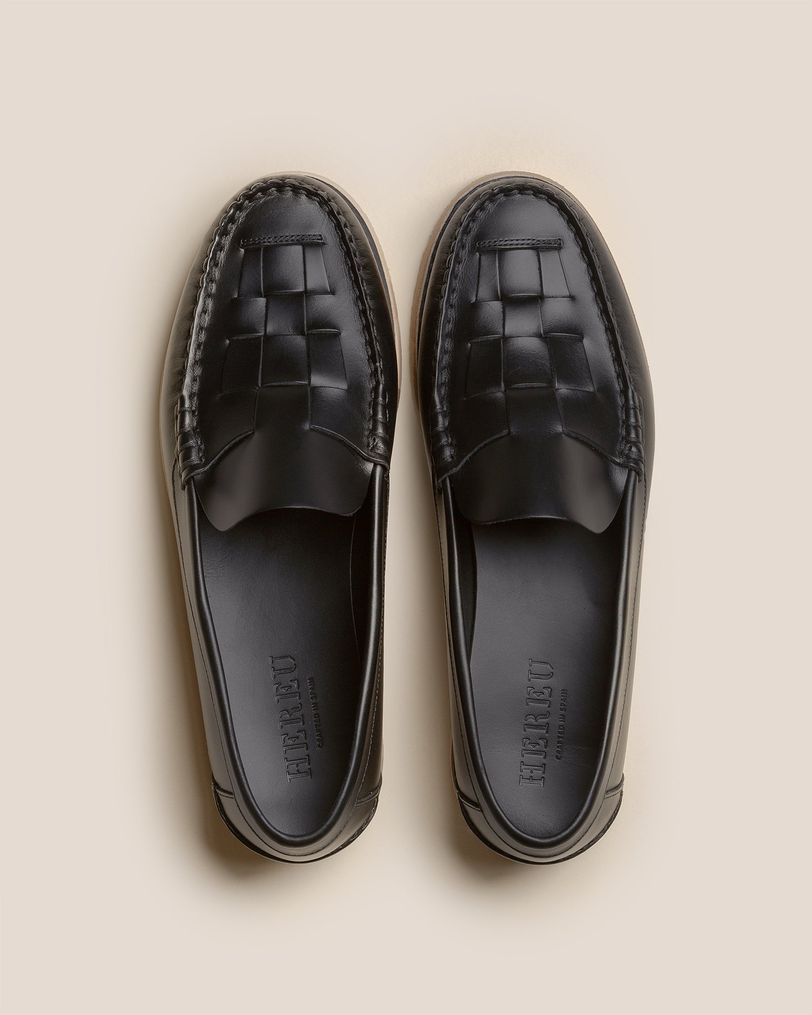 NOMBELA RUBBER VEG TAN - Men's Interwoven Detail Slip-On Loafer