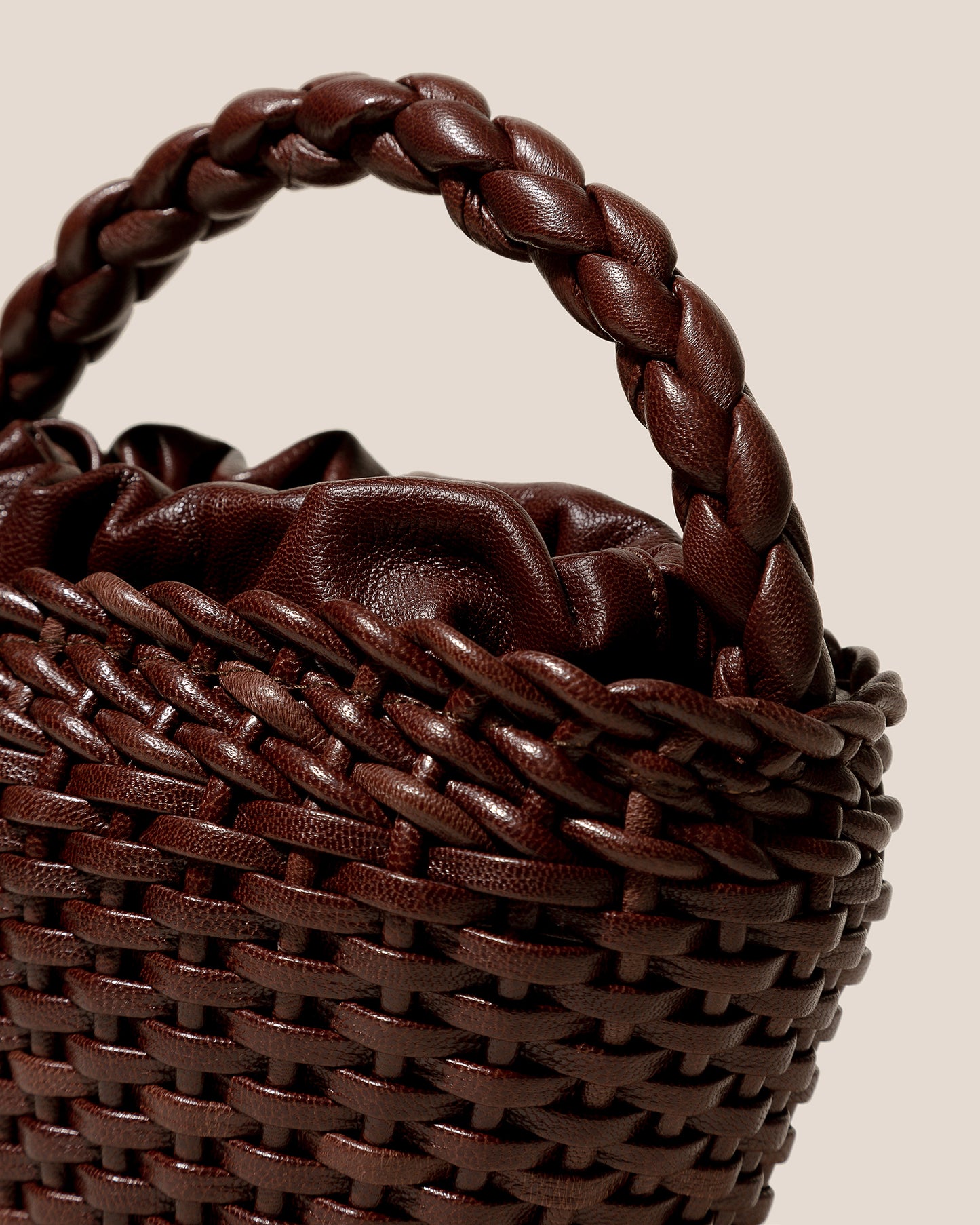 FIOL TOTE LEATHER - Hand-Braided Mini Tote Bag