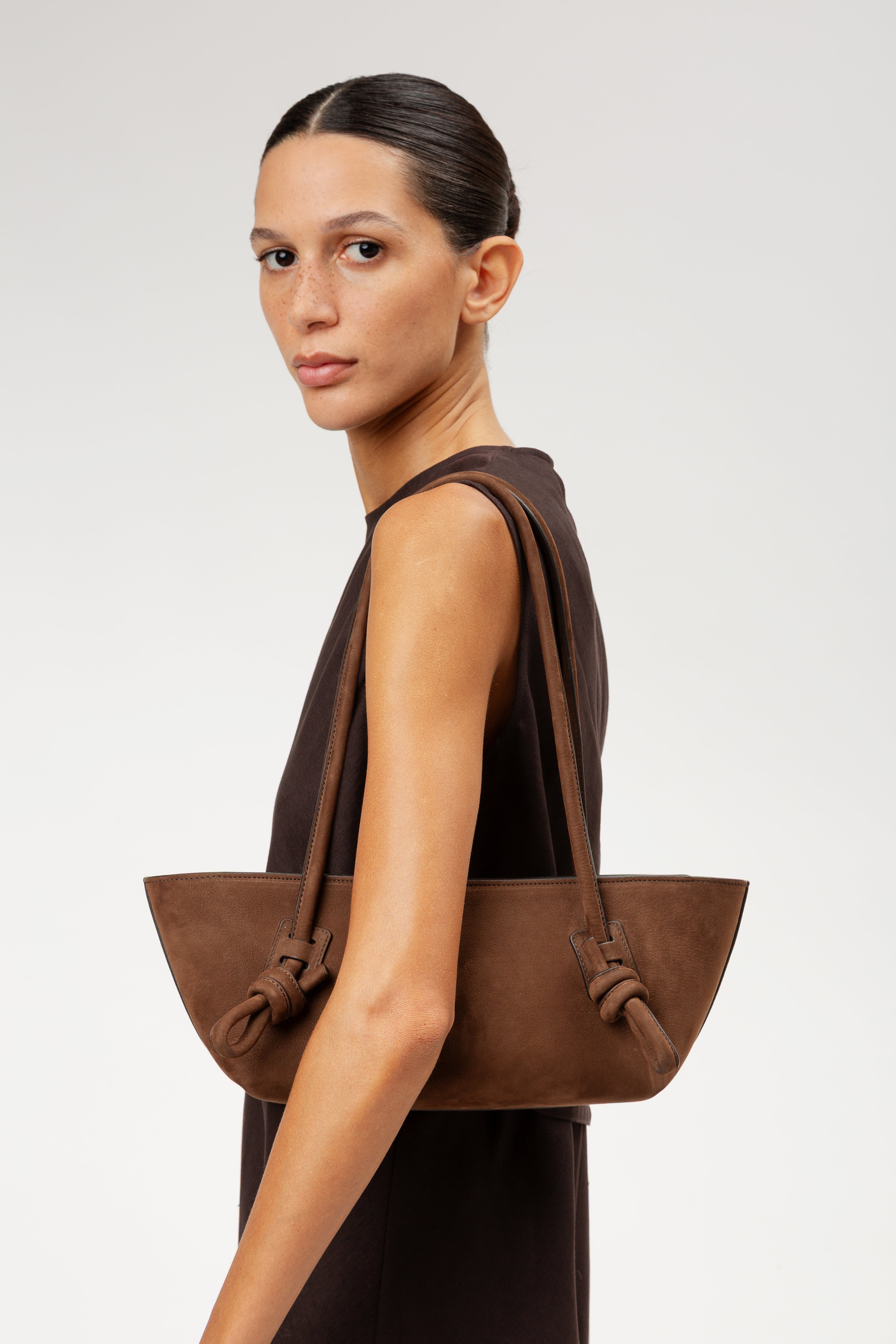 FLECA NUBUCK - Knotted-handle Shoulder Bag