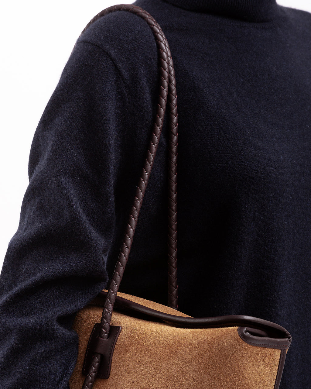 FORNA SUEDE - Leather-Framed Shoulder Bag