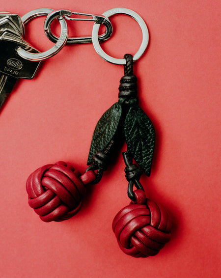 CIRERES - Hand-Knotted Cherries Leather Key Holder