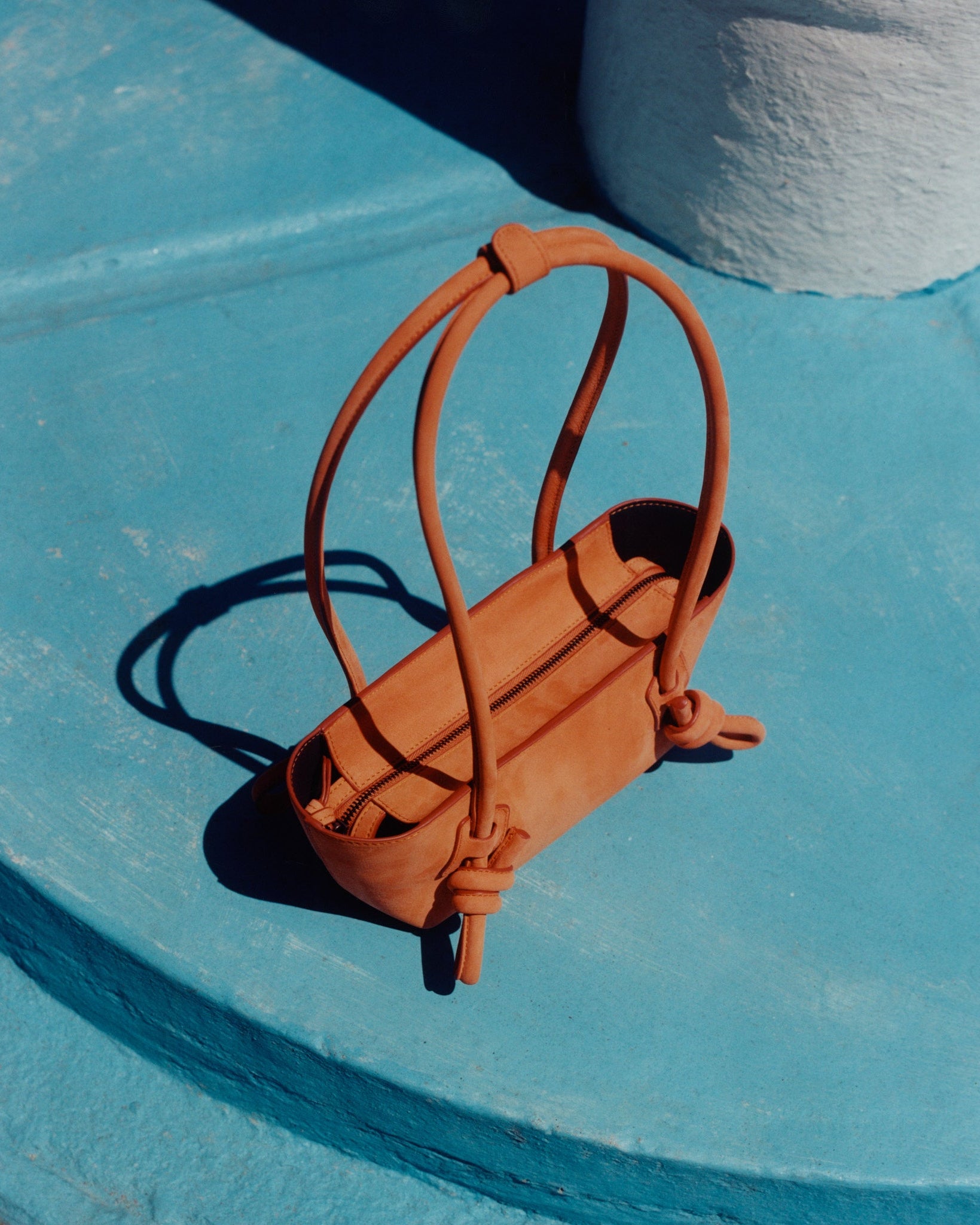 FLECA MINI SHOULDER NUBUCK - Knotted-handle Shoulder Bag