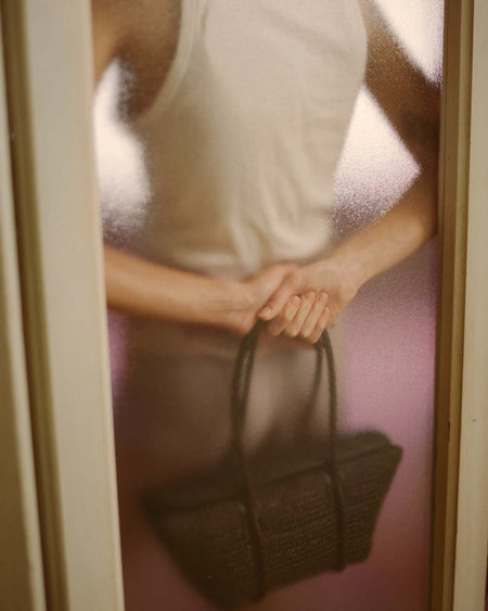 FORNA RAFFIA - Leather Framed Shoulder Bag