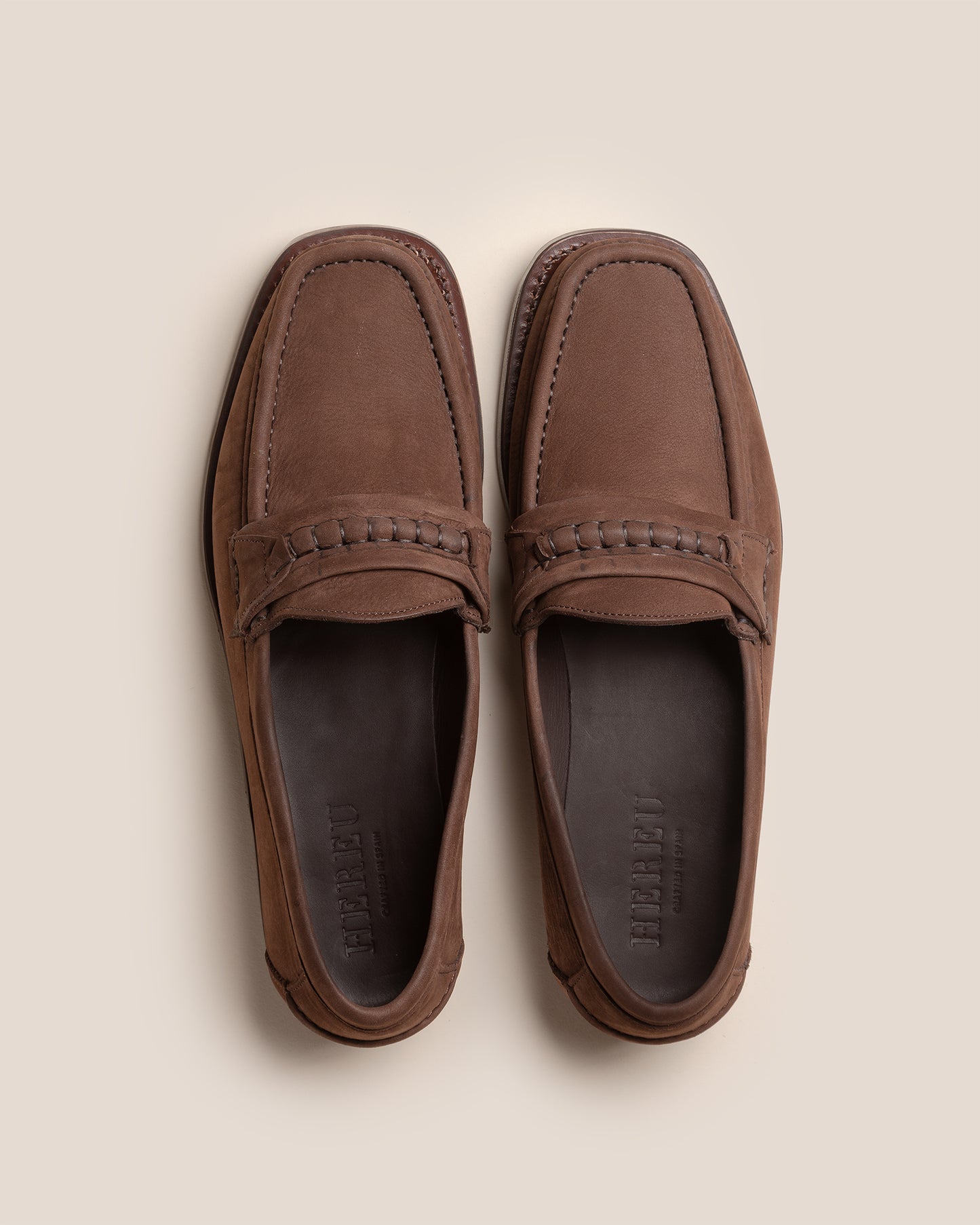 BORADA BORDÓN NOBUCK - Men's Slip-on Moc Toe Loafer