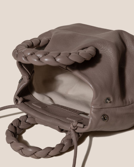 BOMBON M SUPPLE SHINY - Medium Plaited-handle Leather Handbag