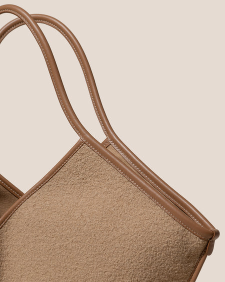CALELLA WOOL - Leather-trimmed Tote Bag