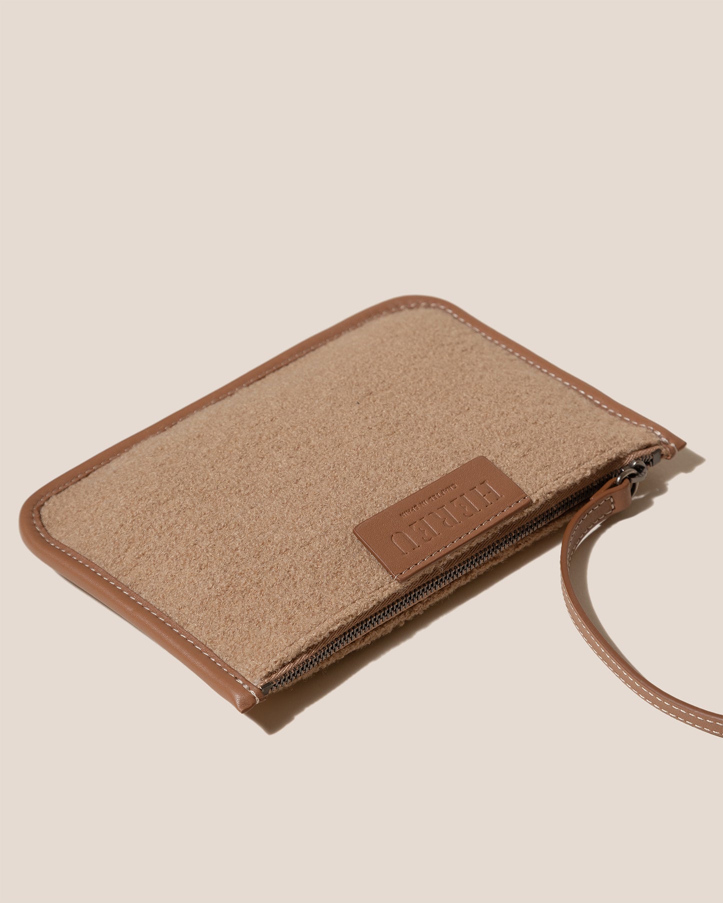 CALELLA WOOL - Leather-trimmed Tote Bag