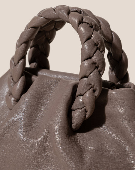 BOMBON M SUPPLE SHINY - Medium Plaited-handle Leather Handbag