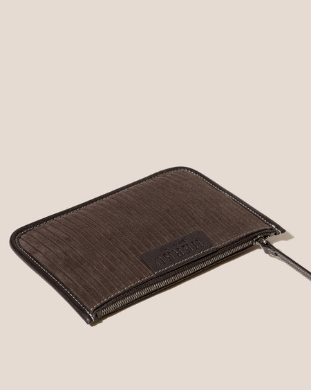 CALELLA SQUARED MEDIUM CORDUROY SUEDE - Leather-trimmed Tote Bag