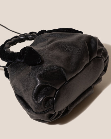 BOMBON VELVET FOULARD - Plaited-handle Leather Handbag
