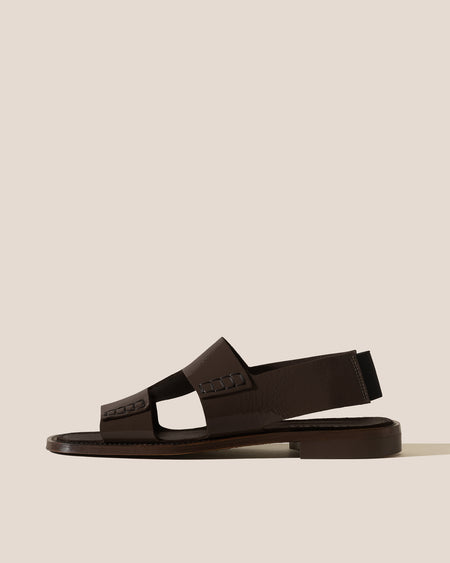 LLAUT SQUARE CRINKLED GLOSSY - Slingback Loafer Sandal