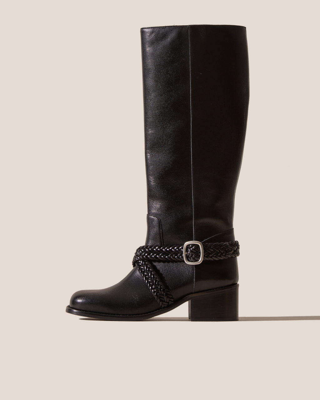 LLIGADA - Belt Detail Knee-High Boot