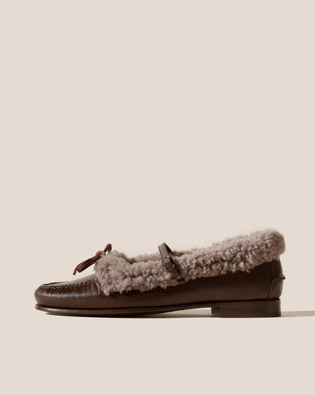 LOREA CURLY SHEARLING TRIMS - Mary Jane Loafer