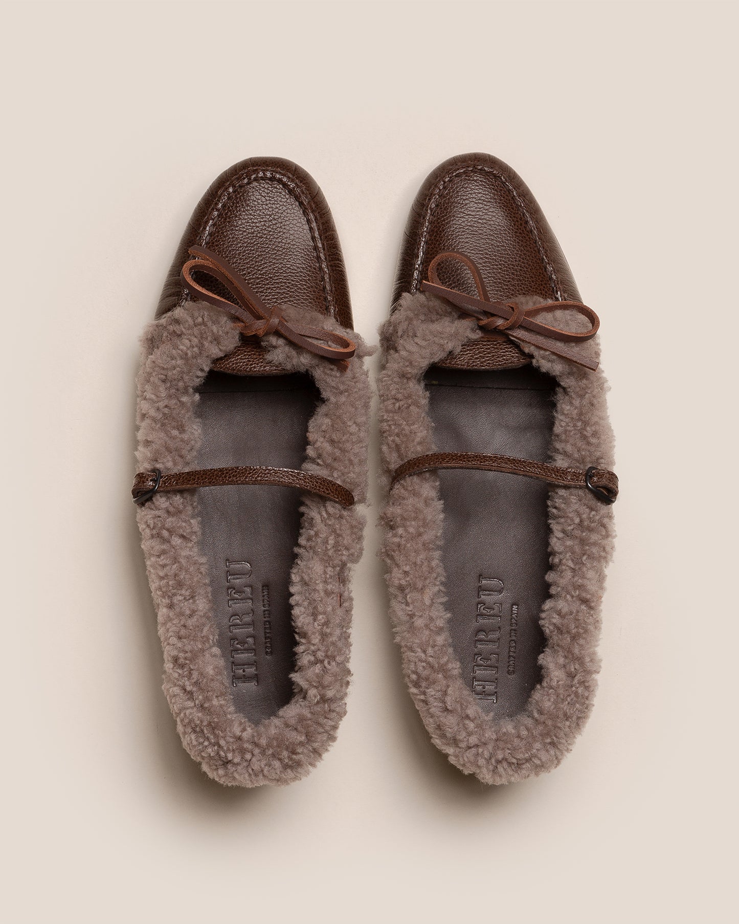 LOREA CURLY SHEARLING TRIMS - Mary Jane Loafer