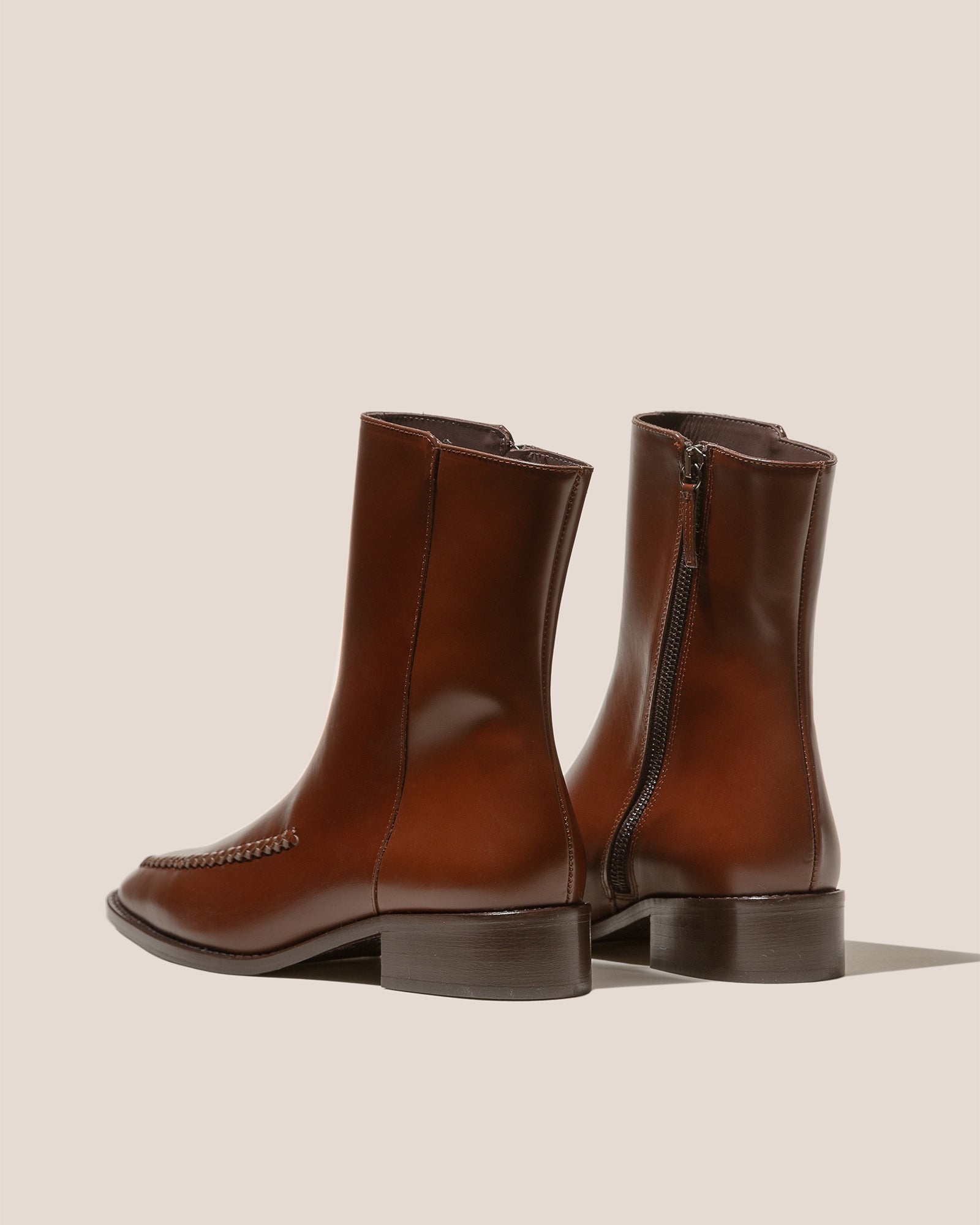 METLA POLISHED Almond Toe Mid Calf Boot - Main Image