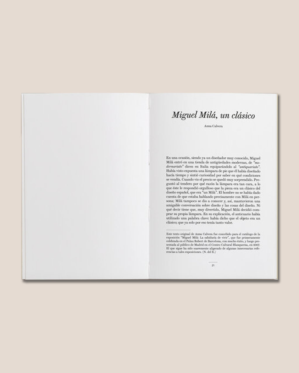 MIGUEL MILÁ. EMOCIONAR CON LO SIMPLE - Anna Calvera Book