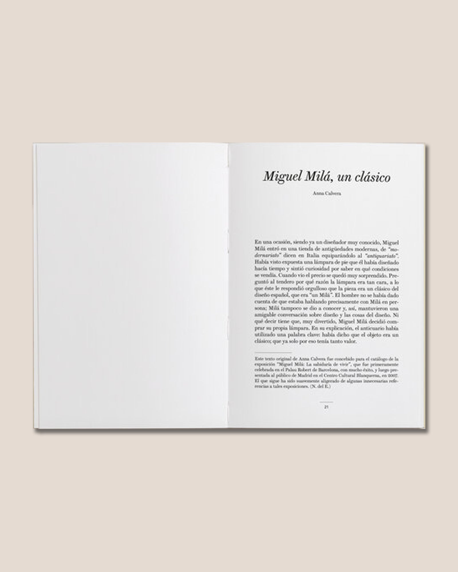 MIGUEL MILÁ. EMOCIONAR CON LO SIMPLE - Anna Calvera Book