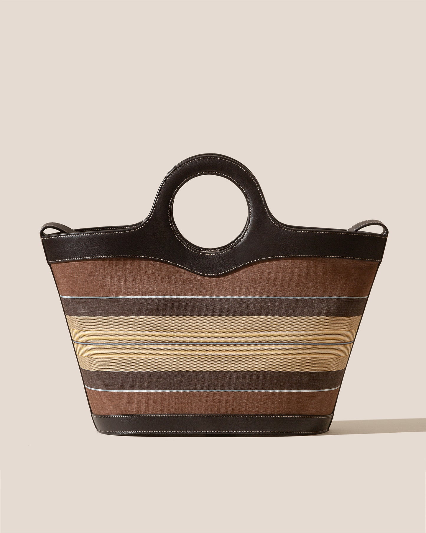 NASTA STRIPED - Leather Framed Tote Bag