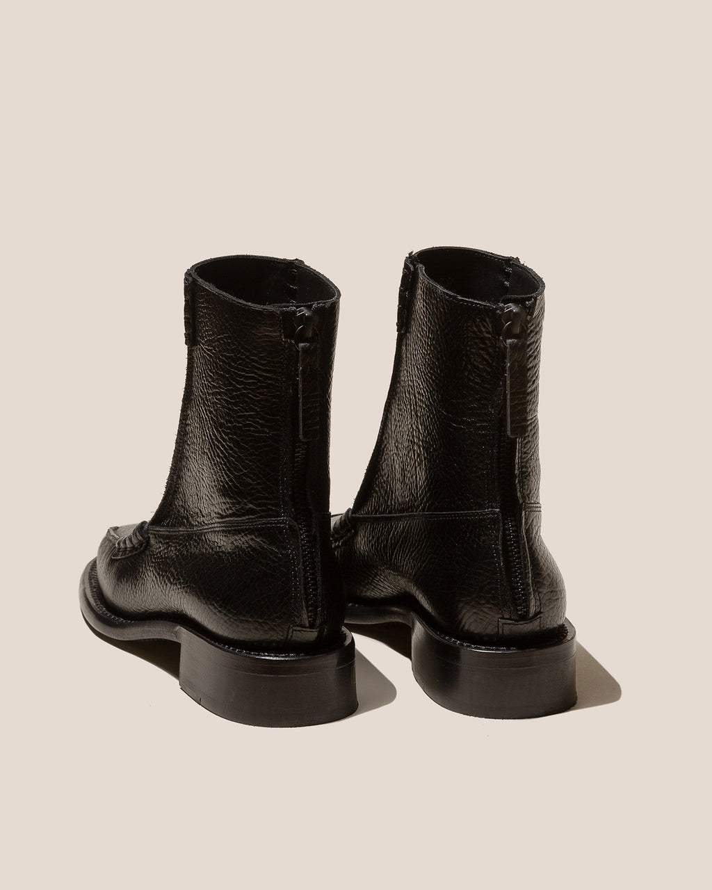 QUADRA GRAINY - Men's Square-Toe Low-Calf Zipped Boot