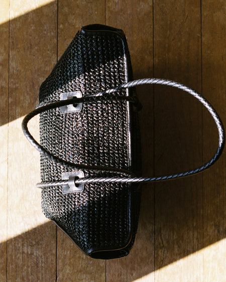 FORNA RAFFIA - Leather Framed Shoulder Bag