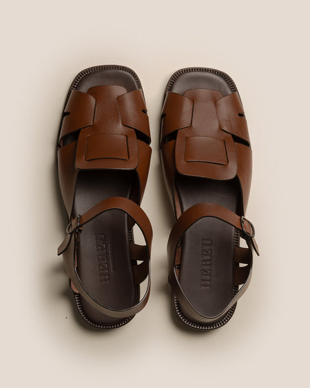 ROCA GRAINY VEG TAN - Men's Square-toe Fisherman Sandal