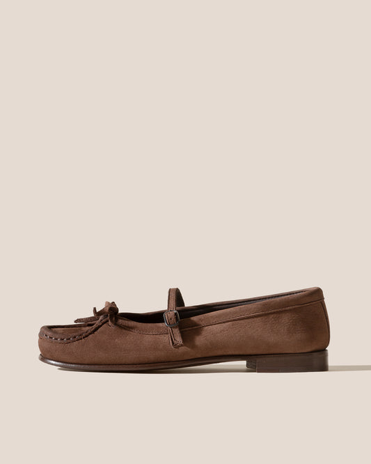 ROSES NOBUCK - Mary Jane Moccasin-inspired Chukka