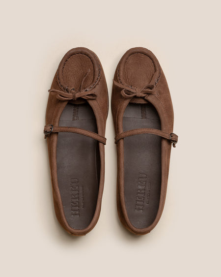 ROSES NUBUCK - Bound Moccasin Mary Jane