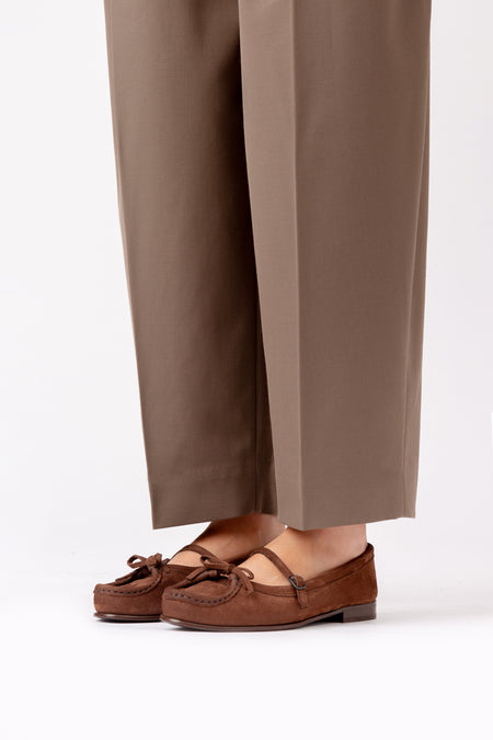 ROSES NUBUCK - Bound Moccasin Mary Jane