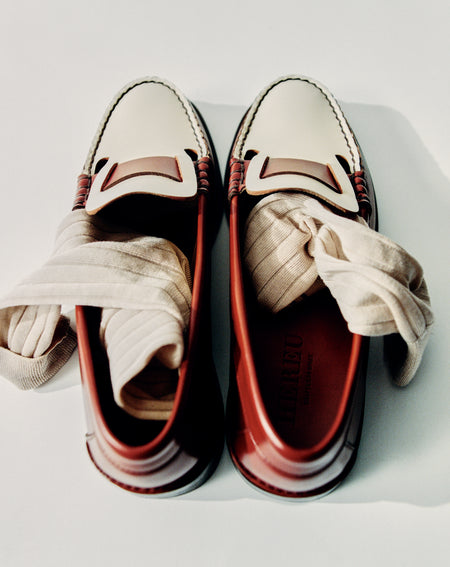 SINEU R BICOLOUR - Interlaced-detail Slip-on Loafer