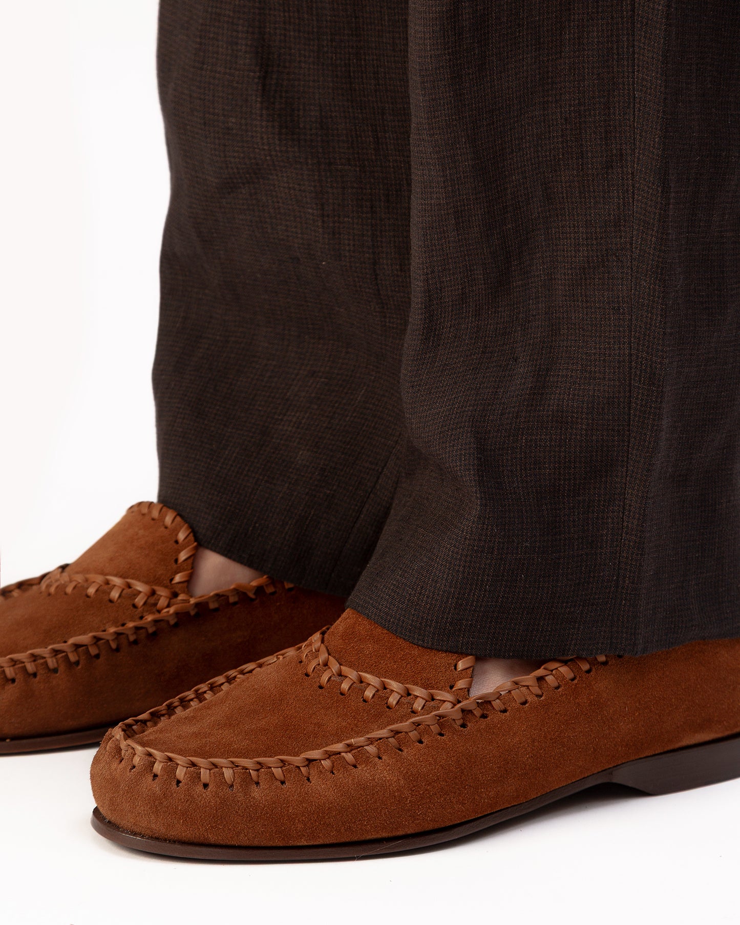 SASTRE SUEDE - Men's Braided Seams Slip-on Loafer