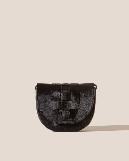SINIA CALF HAIR - Satchel Interwoven Front Detail Bag