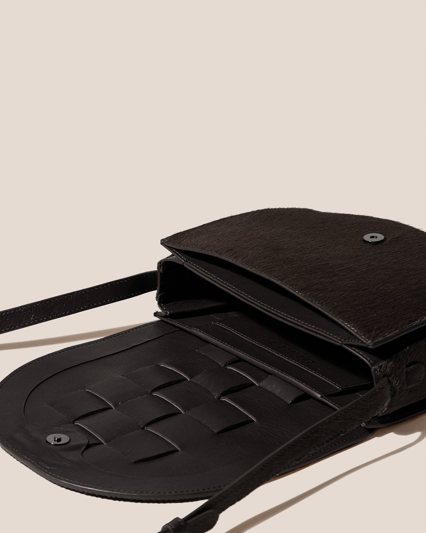 SINIA CALF HAIR - Satchel Interwoven Front Detail Bag