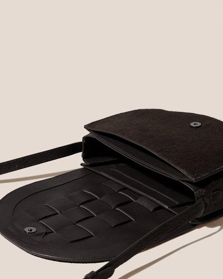 SINIA CALF HAIR - Satchel Interwoven Front Detail Bag