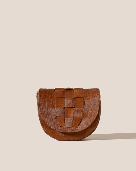 SINIA CALF HAIR - Satchel Interwoven Front Detail Bag