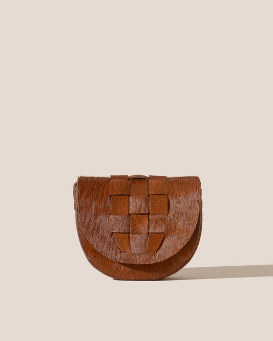 SINIA CALF HAIR - Satchel Interwoven Front Detail Bag